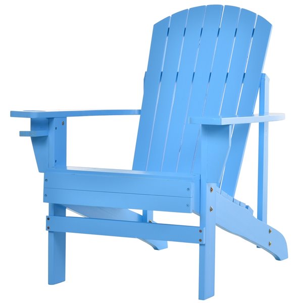 Outsunny Adirondack Chair Blue Wood Stationary Adirondack Chair With   330809066 MainImage 001 L 