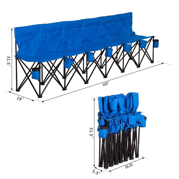 Outsunny Blue Folding Camping Chair
