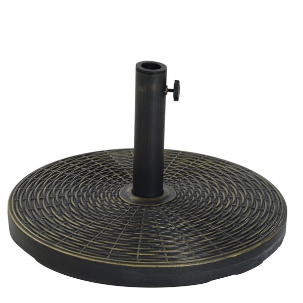 Outsunny 21-in Round Cement Patio Umbrella Base, Bronze