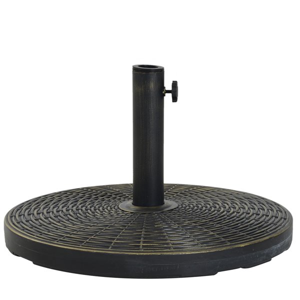 Outsunny 21-in Round Cement Patio Umbrella Base, Bronze 84D-044 | RONA