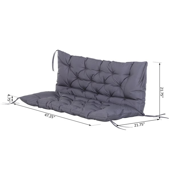 Outsunny 2Seater Grey Patio Bench Cushion 84B140 RONA