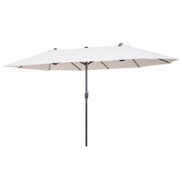 Outsunny The Sun Umbrella 8.86-ft Garden Patio Umbrella No-tilt (Beige ...