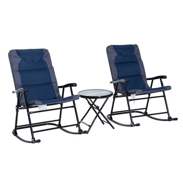 Outsunny padded steel sling store porch rocker patio chair