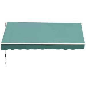 OutSunny 156-in W x 156-in Projection Green Solid Slope Low Eave Window/door Manual Retraction Awning