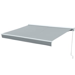 OutSunny 98.5-in W Projection Gray Solid Slope Low Eave Window/door Manual Retraction Awning