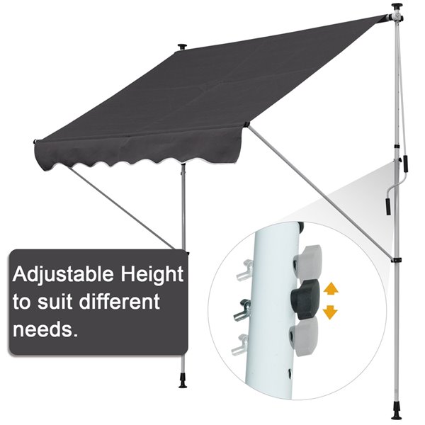 Outsunny 79.2-in W x 79.2-in Projection White Solid Slope Window/door Manual Retraction Awning