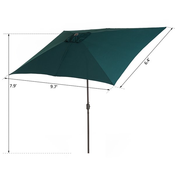 Outsunny The Sun Umbrella 9.68-ft Garden Patio Umbrella No-tilt (Green)