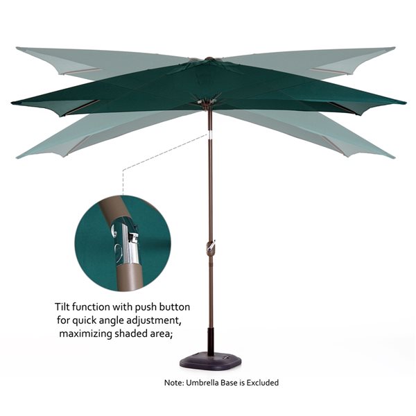 Outsunny The Sun Umbrella 9.68-ft Garden Patio Umbrella No-tilt (Green)