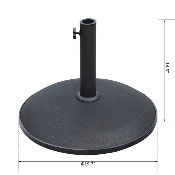 Outsunny 20-in Round Cement Patio Umbrella Base, Black