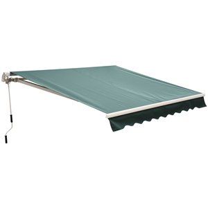 OutSunny 96-in W x 96-in Projection Green Solid Slope Low Eave Window/door Manual Retraction Awning