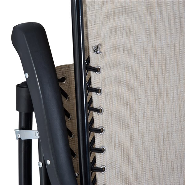 Outsunny Rocking Chair Set Black Metal Rocker Balcony Chairs with Cream/White Solid Seat