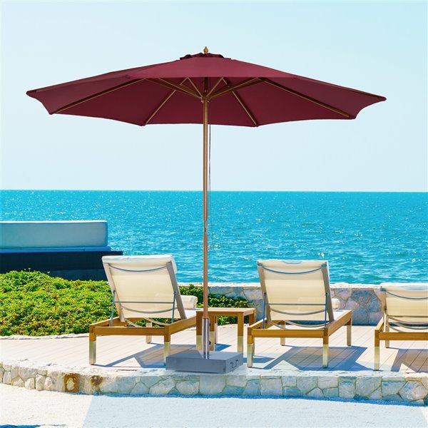 Outsunny The Sun Umbrella 9.84-ft Red Garden Patio Umbrella No-tilt