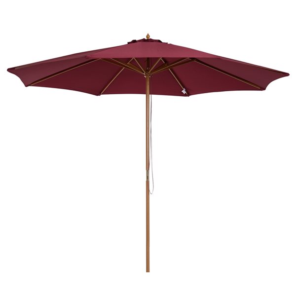 Outsunny The Sun Umbrella 9.84-ft Red Garden Patio Umbrella No-tilt