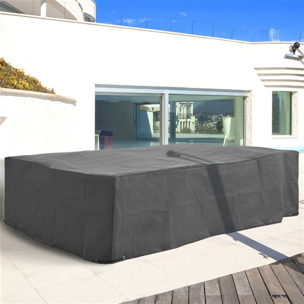 Outsunny 96.5 L x 65 W x 26-in H Dark Grey Oxford Fabric Patio Furniture Cover