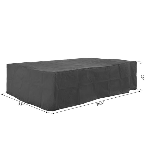 Outsunny 96.5 L x 65 W x 26-in H Dark Grey Oxford Fabric Patio Furniture Cover