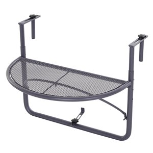Outsunny Half Circle Outdoor Coffee Table 17.7-in W X 23.6-in L in Black