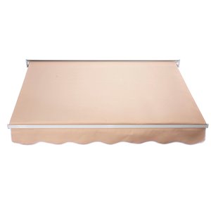 OutSunny 72-in W x 72-in Projection White Solid Slope Low Eave Window Manual Retraction Awning