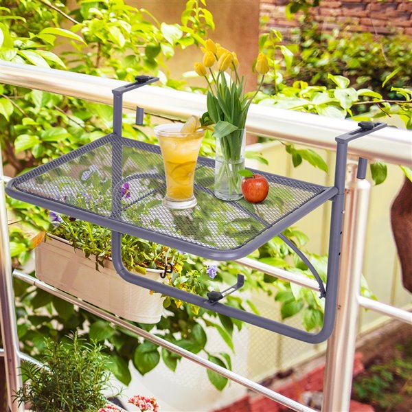 Outsunny Grey Rectangle Outdoor Coffee Table 22.2-in W X 23.6-in L