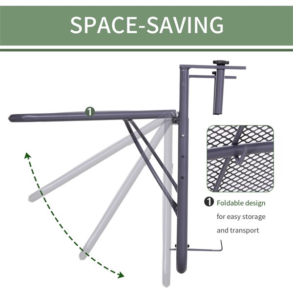 Outsunny Grey Rectangle Outdoor Coffee Table 22.2-in W X 23.6-in L