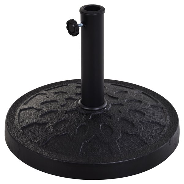 Outsunny 17.75-in Round Resin Patio Umbrella Stand, Black 84D-079 | RONA