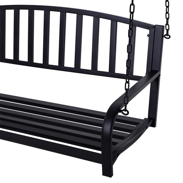 Outsunny Swing Chair 2person Steel Outdoor Swing in Black 84A035 RONA