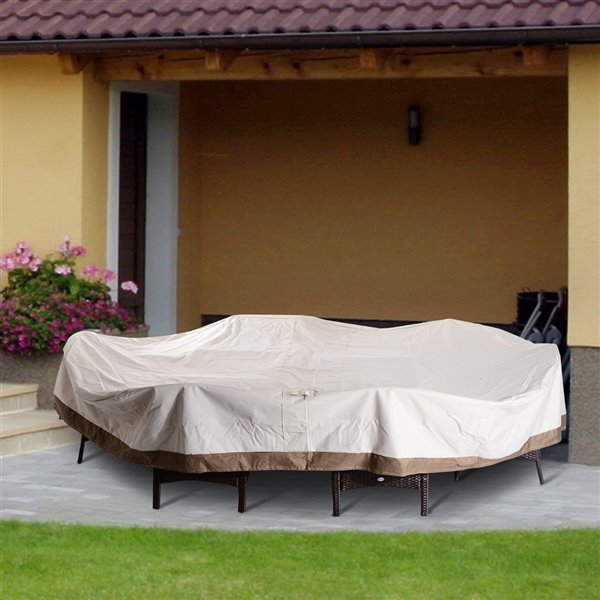 Outsunny Furniture Cover Beige Polyester Patio Furniture Cover
