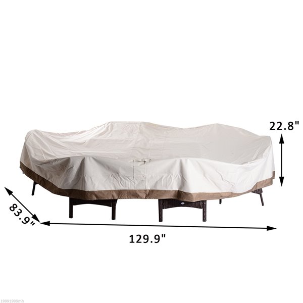 Outsunny Furniture Cover Beige Polyester Patio Furniture Cover