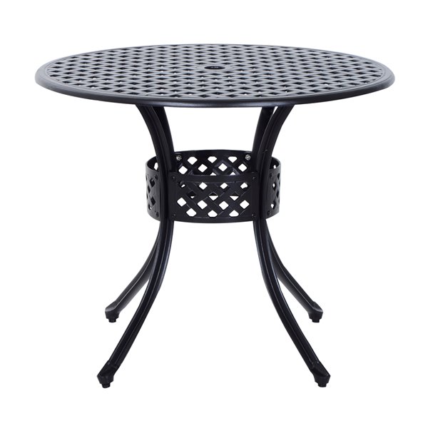 Outsunny Black Round Outdoor Bistro, Round Metal Table Outdoor