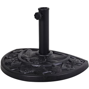 Outsunny 20-in Black Metal and Resin Half-Round Umbrella Base