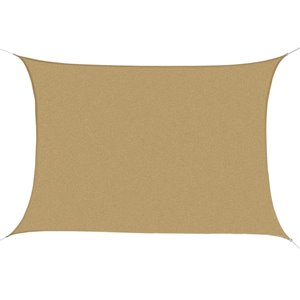 Outsunny 13 x 20-ft Sand Polyethylene Fabric Sunshade Sail with Carrying Bag