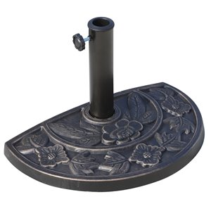 Outsunny 20-in Half Round Bronze Steel Antique Umbrella Base with Flower Pattern