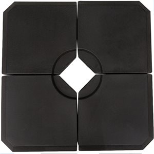 Ensemble de 4 plaques à lester pour parasol déporté Outsunny, noir