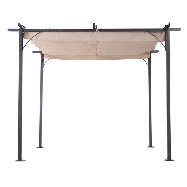 Outsunny The Pavilion 9.8-in W X 9.8-in L X 7.5-in Beige Metal Freestanding Pergola Canopy Included