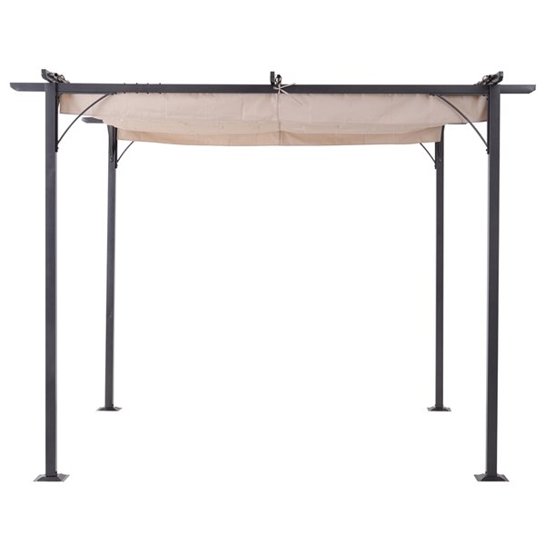 Outsunny The Pavilion 9.8-in W X 9.8-in L X 7.5-in Beige Metal Freestanding Pergola Canopy Included