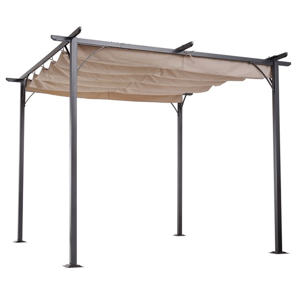 Outsunny The Pavilion 9.8-in W X 9.8-in L X 7.5-in Beige Metal Freestanding Pergola Canopy Included