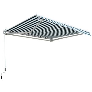 OutSunny 84-in W x 84-in Projection Green Stripe Slope Low Eave Window/door Manual Retraction Awning