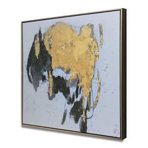 Gild Design House Black Plastic Framed 30-in x 30-in Abstract Painting