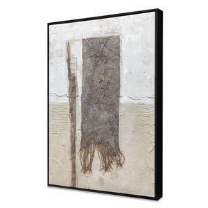 Gild Design House Black Plastic Framed 32-in x 24-in Abstract Painting