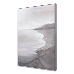 Peinture de paysage avec cadre en plastique argenté 48 po x 36 po par Gild Design House