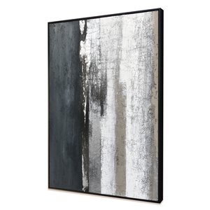 Gild Design House Black Plastic Framed 40-in x 30-in Abstract Hand-painted Painting