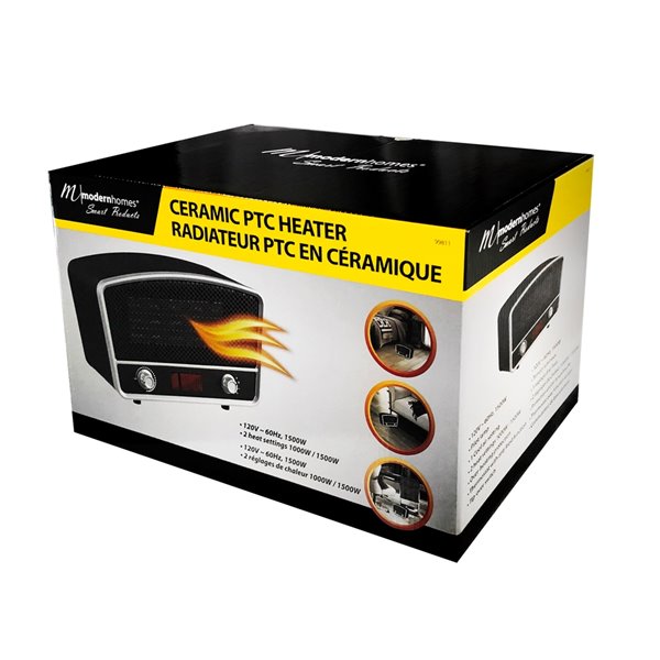 Chauffage électrique portatif en céramique PTC 1000W avec Thermostat
