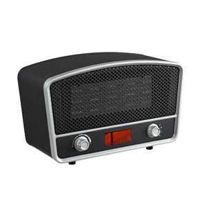 Chaufferette électrique apparence radio rétro compacte de 1500 W avec thermostat pour usage personnel intérieur par Modern Ho