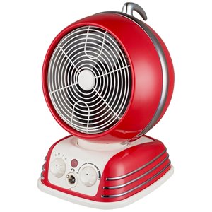 Chaufferette électrique ronde apparence rétro compacte de 1500 W avec thermostat pour usage personnel intérieur par Modern Ho