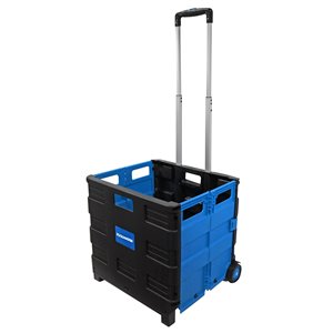 Diable pliable en plastique bleu à 4 roues 80 lb de Toolmaster