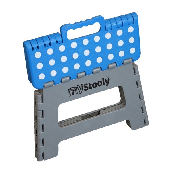 MyStooly 1-step 220-lb Capacity Blue Plastic Foldable Step Stool - 2-Pack