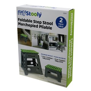Escabeau pliable vert à 1 marche avec capacité de 220 lb par MyStooly, paquet de 2