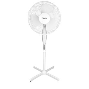 TRESKO AERSON - Ventilateur sur pied de 40 cm - Hauteur réglable jusqu'à 120 cm - Débit d'air élevé et très silencieux - 3 vitesses - Fonction oscillation d'environ 80° - Blanc