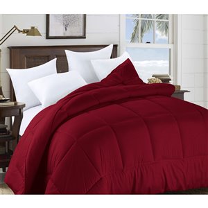 Swift Home Burgundy Solid Twin Comforter (Polyester with Polyester Fill)