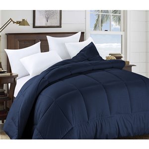 Swift Home Navy Solid King Comforter (Polyester with Polyester Fill)