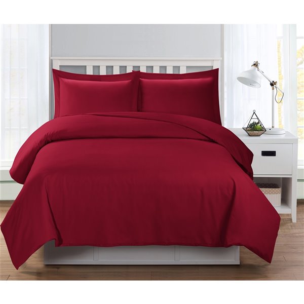 Swift Home Red King Duvet Cover Set 3, Red King Size Bedding